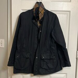 Barbour Beadnell Waxed Cotton Jacket Navy